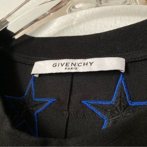 Givenchy Paris T Shirt Large Embroidered Star Black Columbian Fit T Shirt Dress - Picture 3 of 9